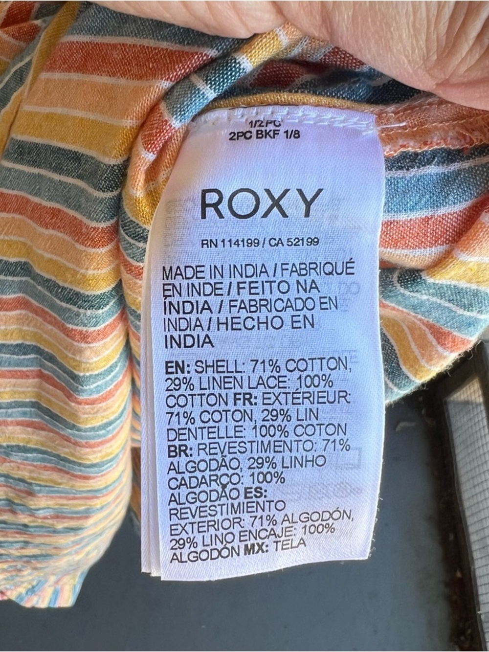 Roxy New Silver Light Striped Maxi Dress Sz M - Picture 6 of 10